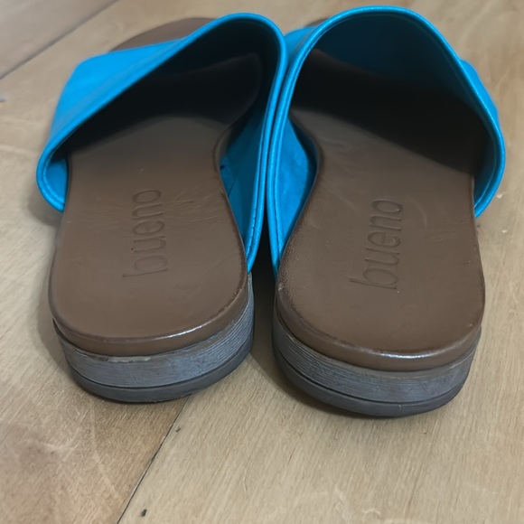 Bueno Teal and Brown Slide Sandals - Picture 2 of 5
